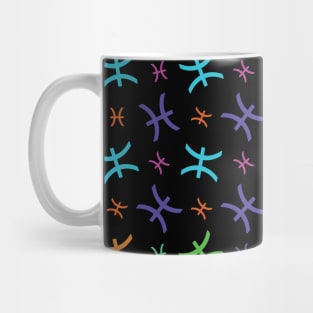 Pattern Pisces Zodiac Sign Horoscope Astrology Symbol Black Mug